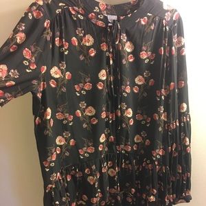 High/Low Nice Flower Blouse